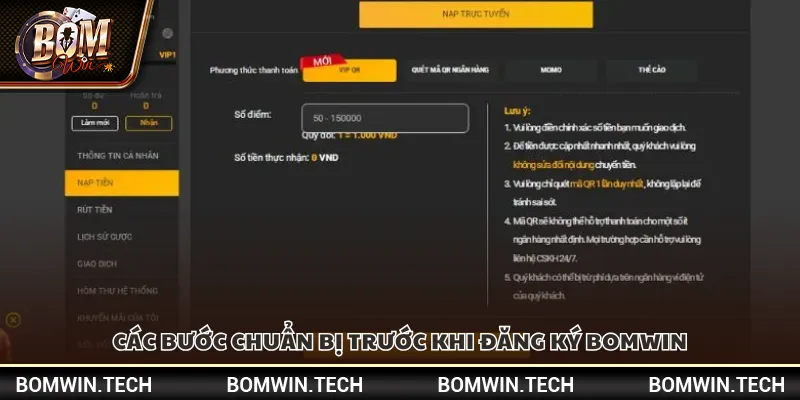 Đăng ký Bomwin – Tạo tài khoản nhanh chóng trong 1 phút 2 Các bước chuẩn bị trước khi đăng ký Bomwin